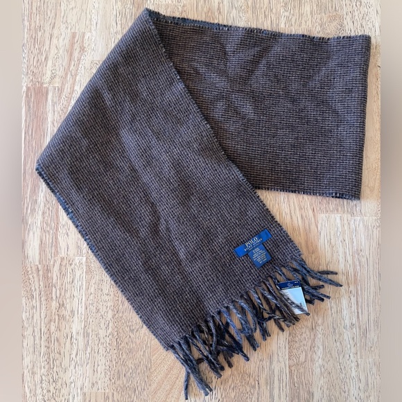 Polo Ralph Lauren Blue Wool Blend Scarf - Picture 6 of 6